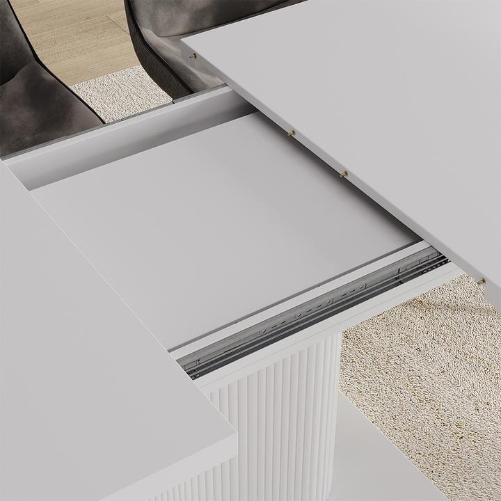 Actual product image Vicco Esstisch Fenaro, Weiss/Weiss/Weiss, 120 x 80 cm ausziehbar (120 x 80 x 77.40 cm)