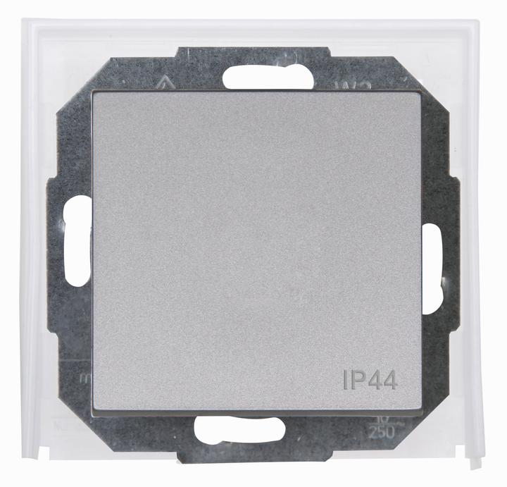 Image du produit Kopp Athenis Interrupteur encastré / inverseur pour locaux humides IP44, couleur acier