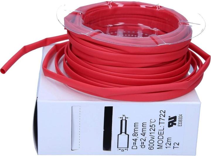 Actual product image Kalitec 12m heat shrink tubing red from 4.8mm to 2.4mm I 2:1 I Industrial quality from German dealer (1x)
