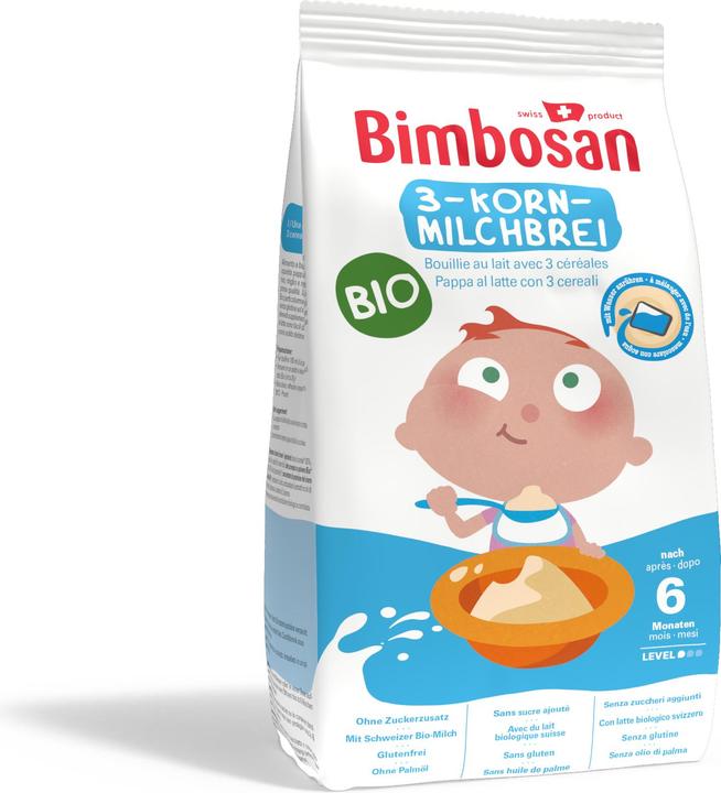 Actual product image Bimbosan Organic 3-grain milk porridge (300 g)