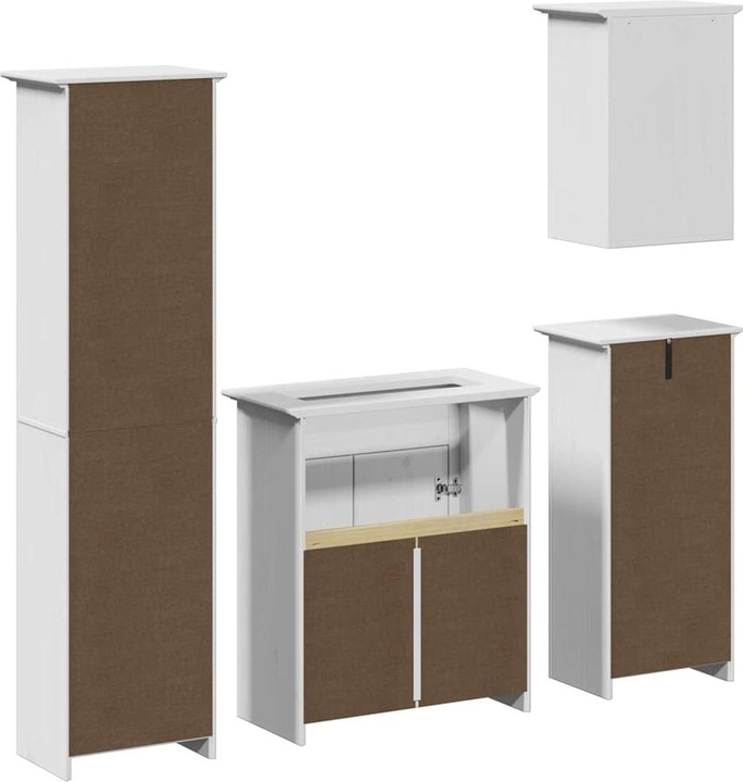 Produktbild VidaXL 4-tlg. Badmöbel-Set BODO Weiss Massivholz Kiefer