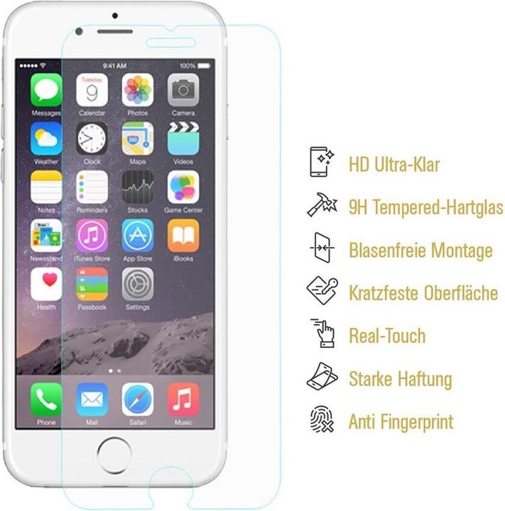 Actual product image Protectorking 1x 3D A++ real tempered 9H armoured glass CLEAR (1 Piece, Apple iPhone 8 Plus)