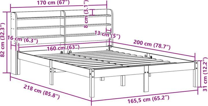 Produktbild vidaXL Bettgestell (160 x 200 cm)
