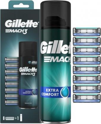 Image du produit Gillette Venus Gillette - Replacement heads Gillette Mach3 8 pcs + Extra Comfort shaving gel (Shave Gel) 200 ml (8 x)