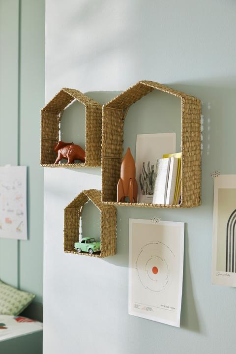Actual product image Vertbaudet Set of 3 children's room decorative shelves HAUS seagrass