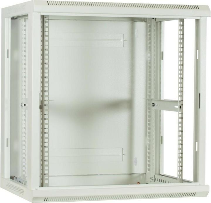 Produktbild Dsit 12 HE Serverschrank, Wandgehäuse, mit Glastür, Weiss (BxTxH) 600 x 450 x 634mm (12 HE, 19 Zoll Rack)
