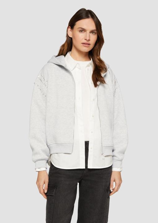 Produktbild S.Oliver Sweatshirt Kapuzen-Sweatshirt mit Schmucksteinen (46)