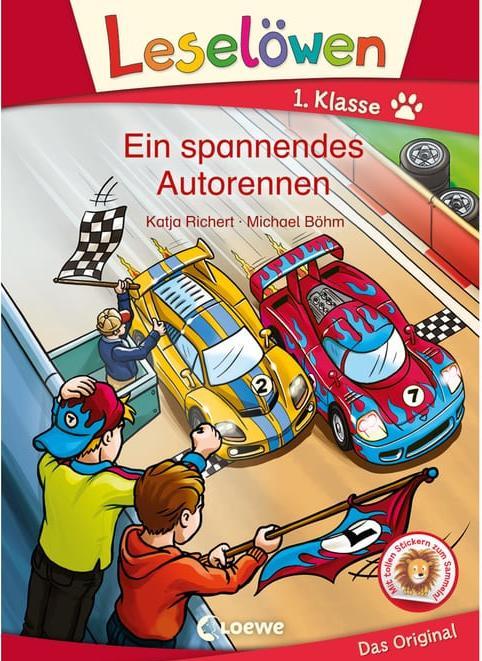 Produktbild Leselöwen 1. Klasse - Ein spannendes Autorennen (Deutsch, Katja Richert, Loewe Erstlesebücher, Michael Böhm, 2018)