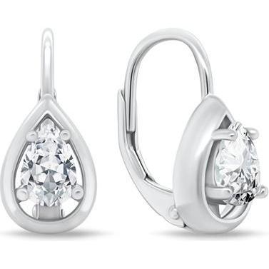 Brilio, Ohrringe, Silver - Dangling silver earrings with zircons EA1163W
