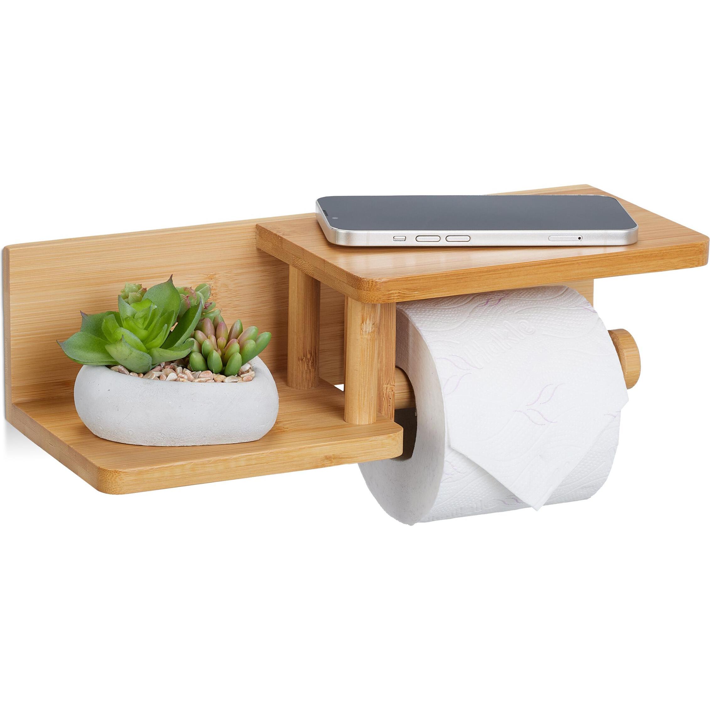 Relaxdays Marrone Portarotoli, Portarotolo Di Carta Igienica