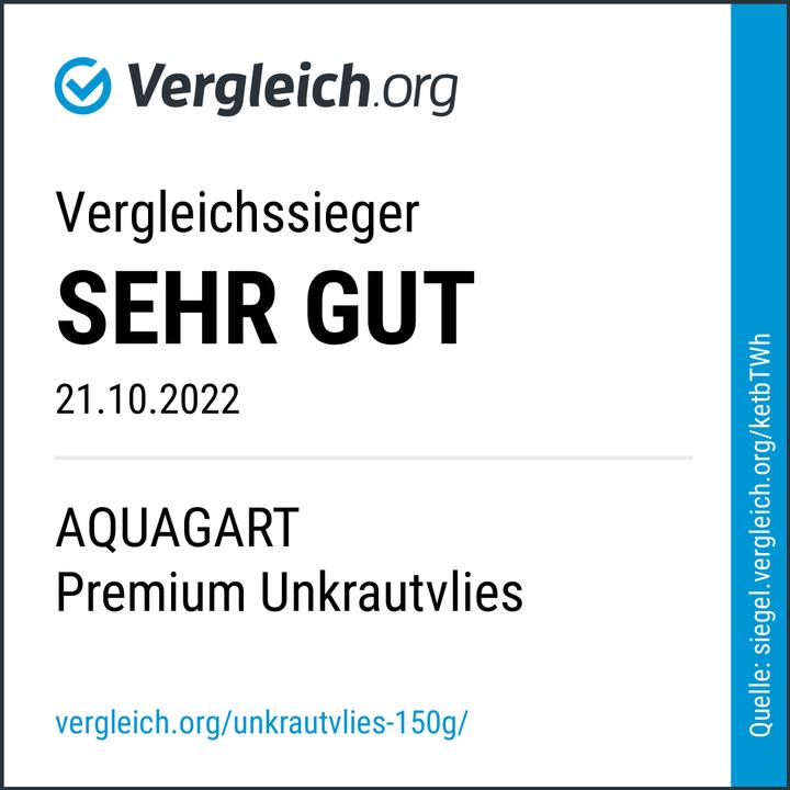 Produktbild Aquagart 45m² Unkrautvlies Gartenvlies Mulchvlies Bodengewebe 150g 1m breit PES
