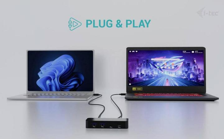 Image du produit i-tec Universal KVM HUB 2x USB-C 3.2 Gen.1 + 2x USB-A 3.2 Gen.1 1x USB-C power-in