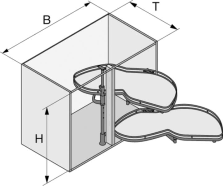 Image du produit Peka Metall Ferrures d'angle de meuble pivotant LeMans II Arena Classic pour charnière (1 pcs)