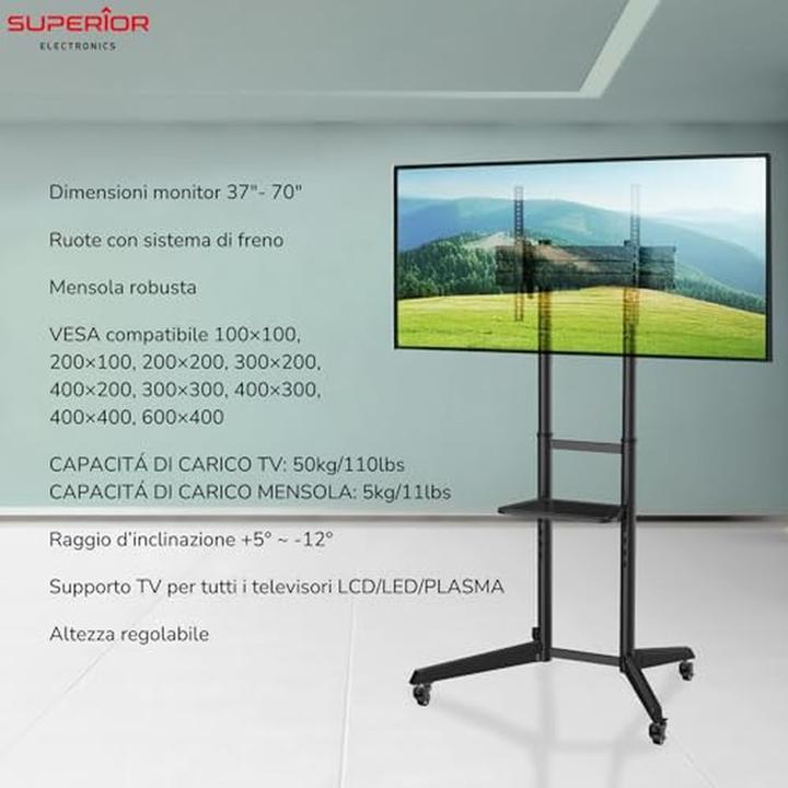 Actual product image Superior Supporto TV 37"-70" Pro Da Pavimento 50kg SUPSTV022 (70", 50 kg)