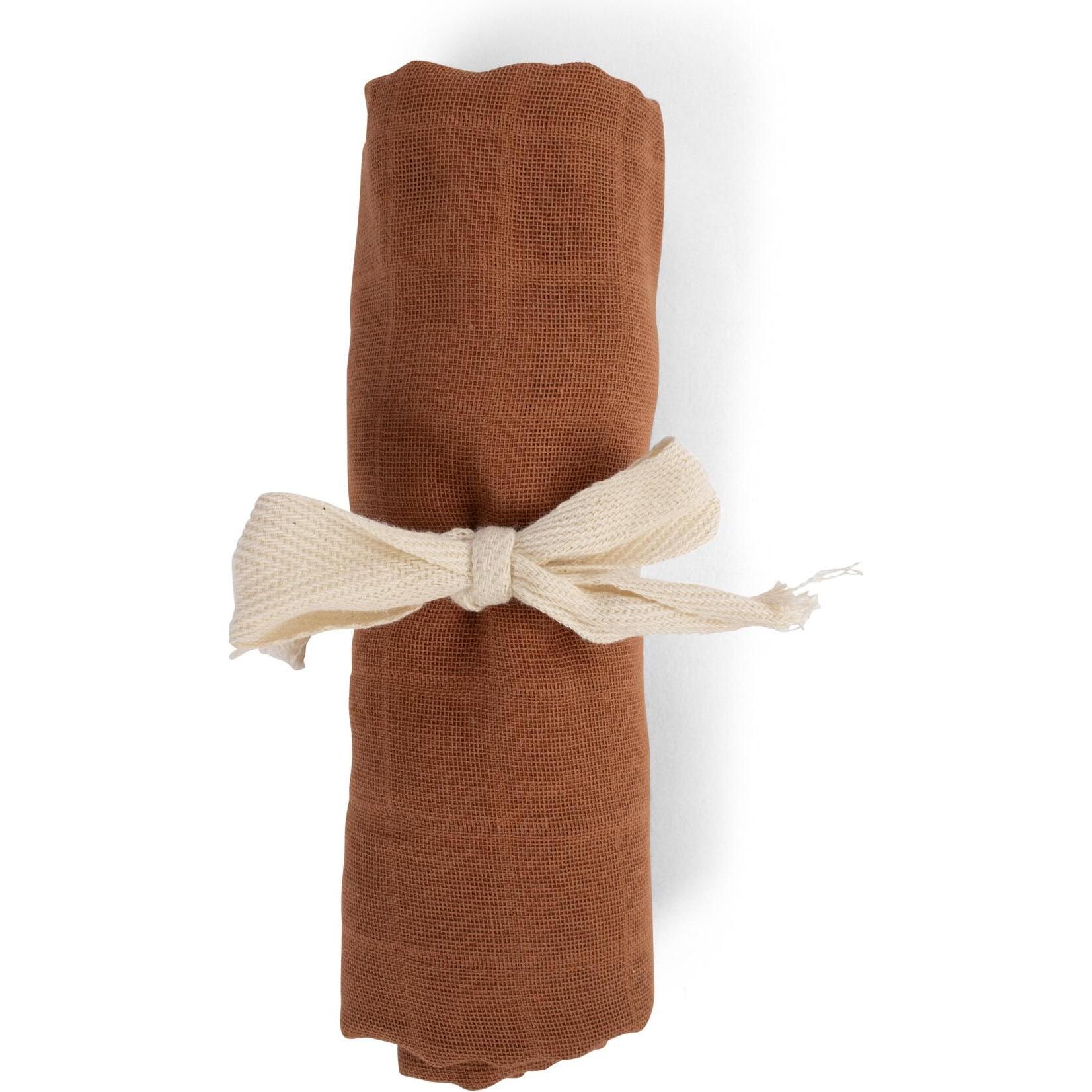 Filibabba, Pucktuch + Nuscheli, Musselintuch GOTS - Amber Brown (65 cm, 65 cm)