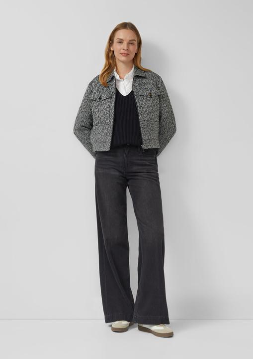 Produktbild s.Oliver Strickpullover Grobstrickpullover mit V-Ausschnitt im Relaxed Fit (38)