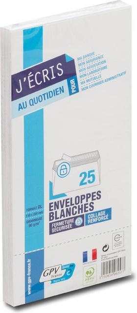 Produktbild GPV Briefumschl„ge, DL, 110 x 220 mm, weiá, ohne Fenster (110 x 220 mm, 25 x)