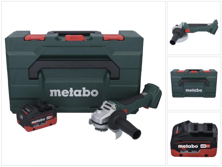 Actual product image Metabo W 18 L BL 9-125 Battery angle grinder 18 V 125 mm Brushless + 1x rechargeable battery 5.5 Ah + (125 mm)