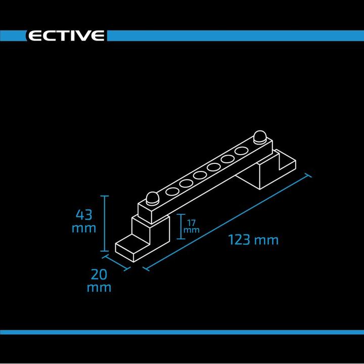 Actual product image Ective Power distribution bar 6-fold 150A DC/AC