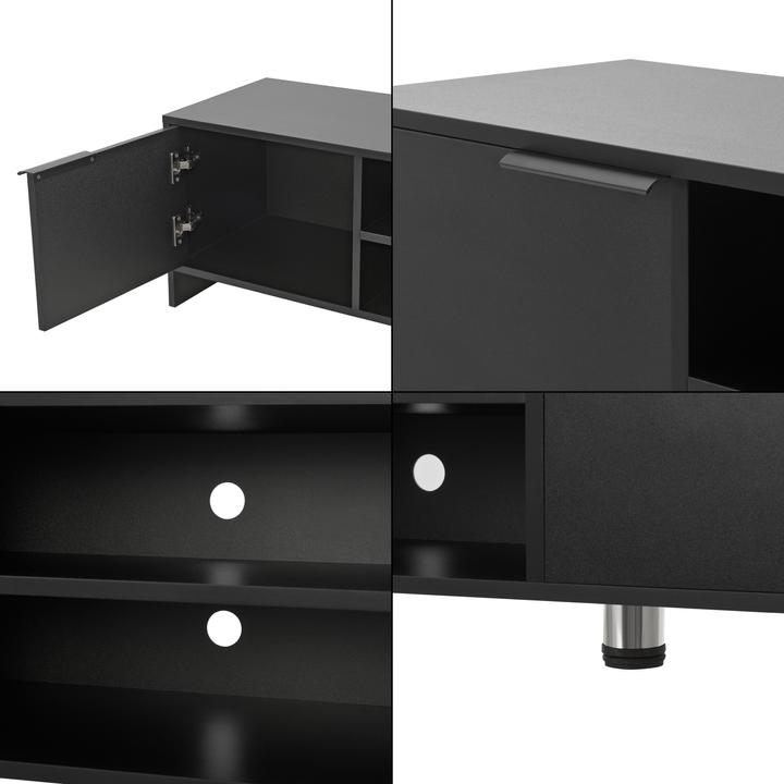 Image du produit En.Casa Table de télévision Stevns Noir (145 x 38 x 40 cm)