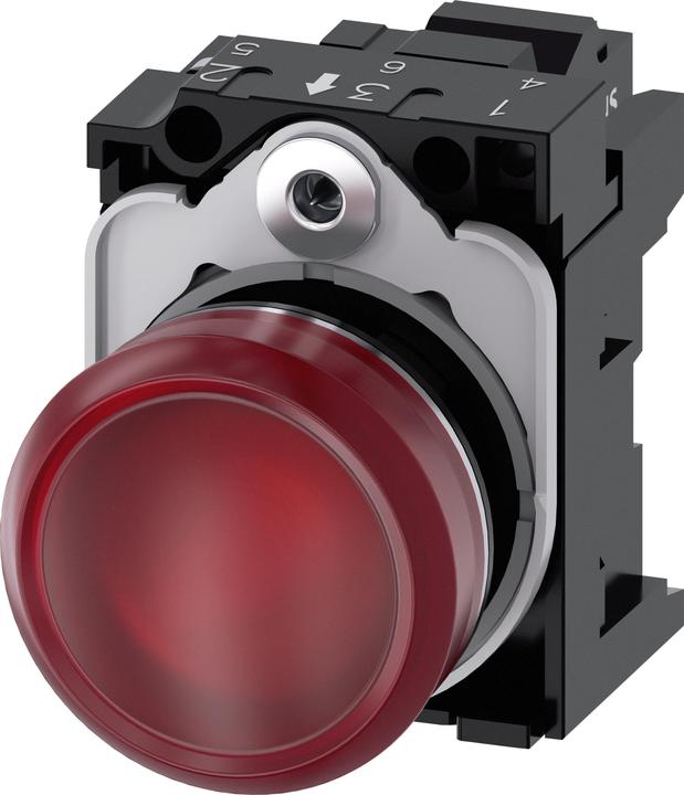 Actual product image Siemens Indicator lamp complete 1f LED UC rnd high 3SU1152-6AA20-3AA0