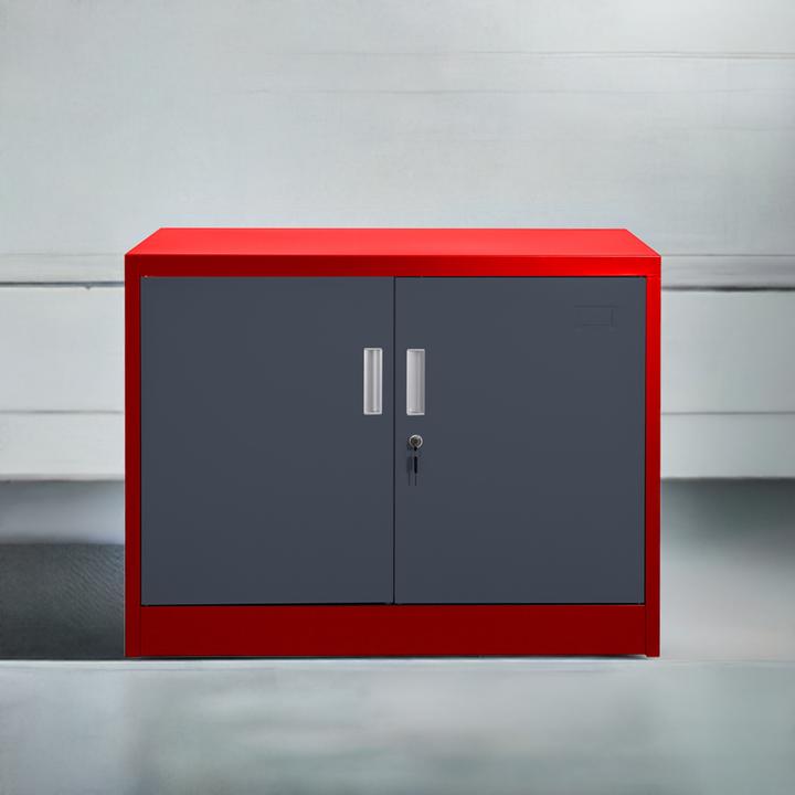 Produktbild Jet-Line Aktenschrank SARATOW rot dunkelgrau (90 x 40 x 68 cm)