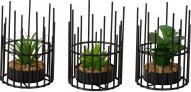 IKO Cadre rond en métal avec cactus artificiel à l&#39 (11.80 cm)