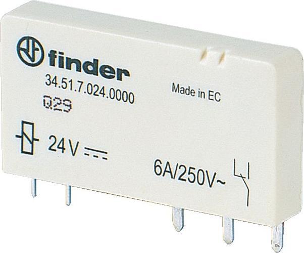 Actual product image Finder S.p.A. 34.51.7.024.5010 Print relay 24 V/DC 6 A 1 change-over contact 1 pc (34.51.7.024.5010)
