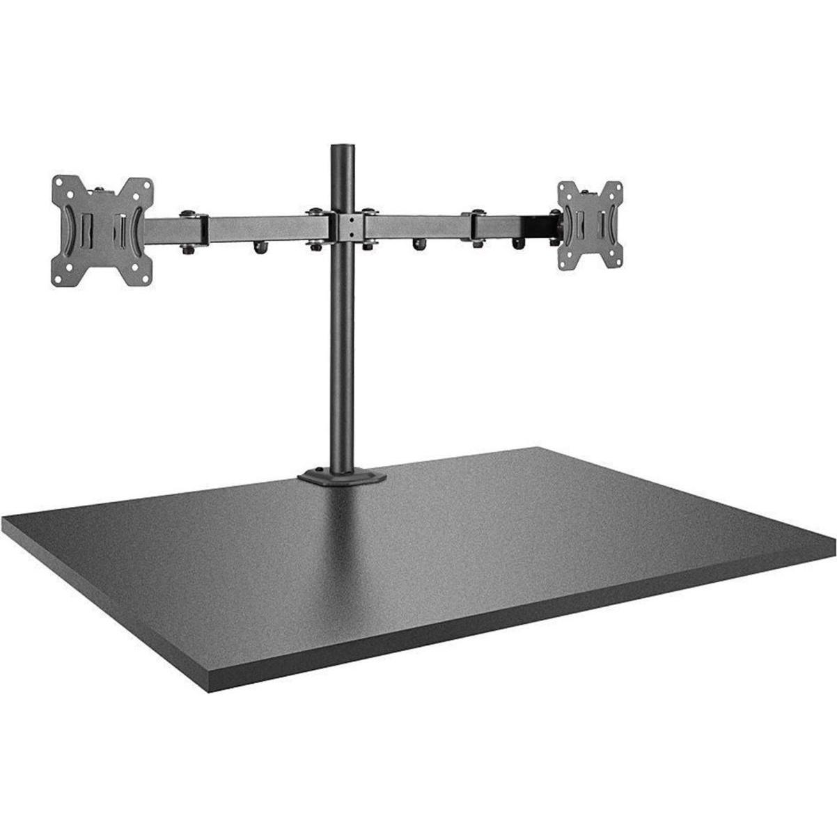 Lindy Dual Bracket w/ Pole & Desk Clamp (Tisch, 27.99"), Monitor Halterung, Schwarz