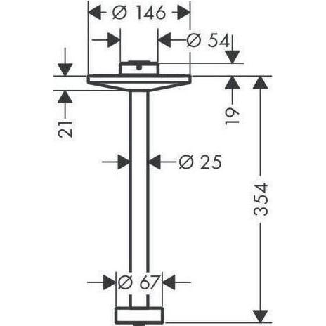 Thumbnail - Axor, Duschsystem, Deckenanschluss ONE DN 15 300 f Kopfbr 280 2jet mattschwarz