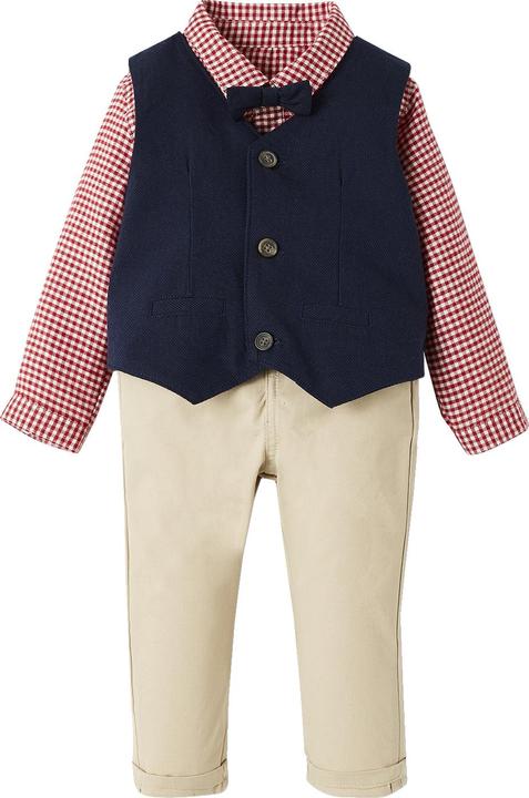 Image du produit Vertbaudet Ensemble festif bébé garçon : chemise, pantalon, gilet & noeud papillon