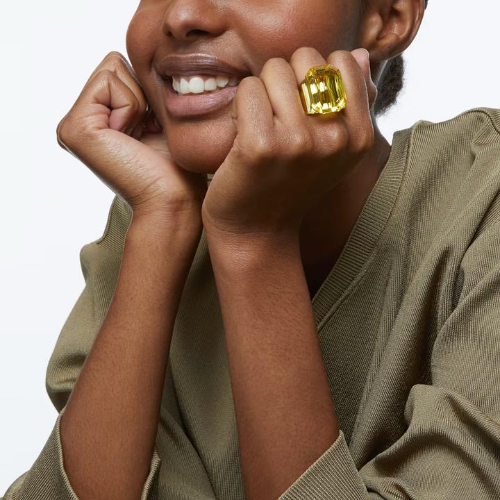 Actual product image Swarovski Lucent Cocktail Ring Octagon Cut Yellow (52)