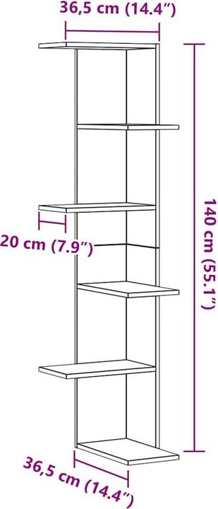 Produktbild VidaXL Eckschrank (36.5 x 36.5 x 140 cm)