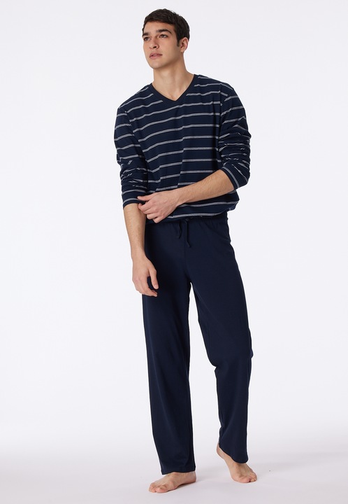 Produktbild Schiesser langer Pyjama Schlafanzug natürlich 100% Baumwolle | auch Übergrössen (4XL)