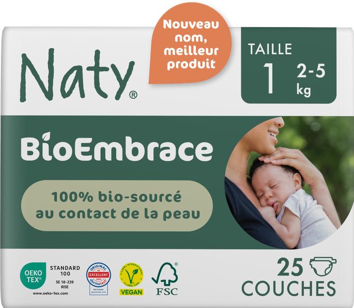 Image du produit Naty Couche bio (Taille 1, Pack, 25 pcs)