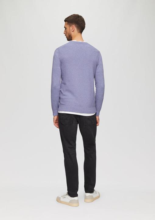 Actual product image S.Oliver Strickpullover Strickpullover mit Strukturmix und Logo-Patch (L)