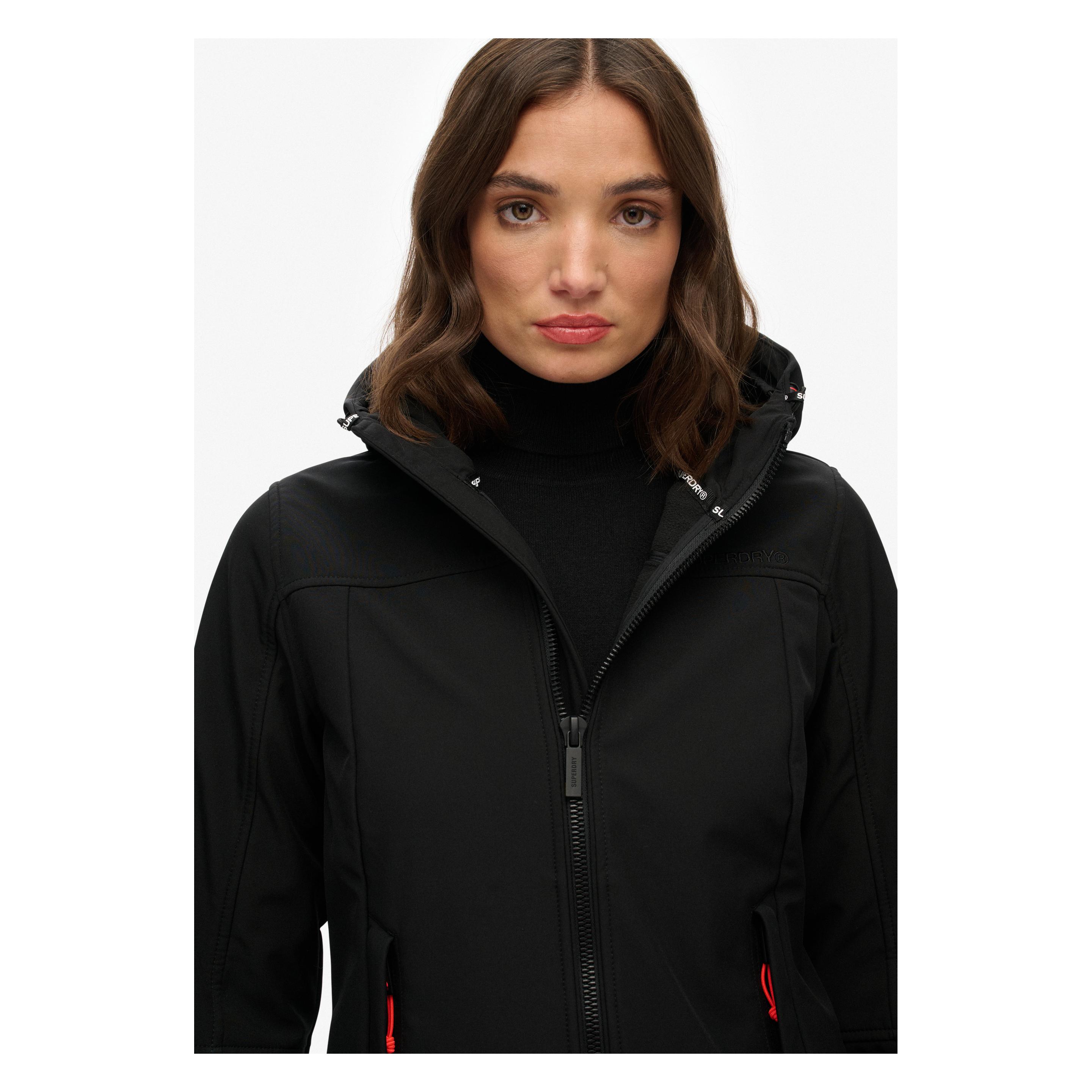 Superdry, Damen, Winterjacken, Giacca Trucker Classica Con Cappuccio, Schwarz, (10XL)
