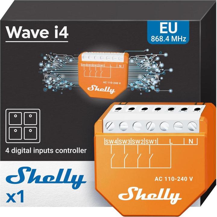Produktbild Shelly Qubino Wave i4 (Schaltaktor)