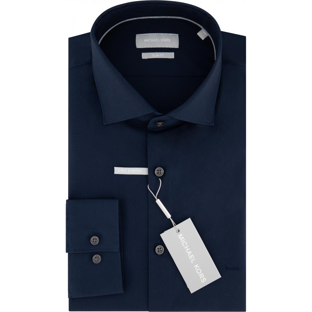 Michael Kors, Herren, Hemd, hemd poplin stretch, Blau, (40)