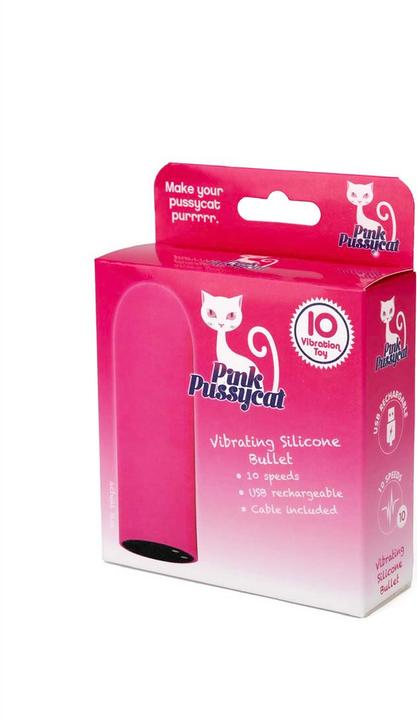 Pink Pussycat Vibrating Silicone Bullet