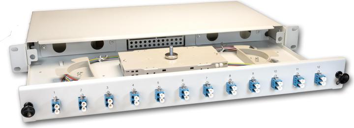 Produktbild Lightwin LWL Spleissbox, 12 Fasern, 6x DSC Multimode, 50/125µm OM4 Pigtail Spleissboxen (1.50 m)