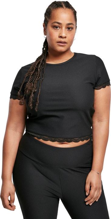 Image du produit Urban Classics Ladies Cropped Lace Hem Tee (3XL)