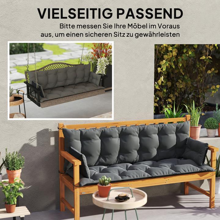 Image du produit Outsunny Sitzkissen-Set Polyester Dunkelgrau+Schwarz (180 x 110 cm)