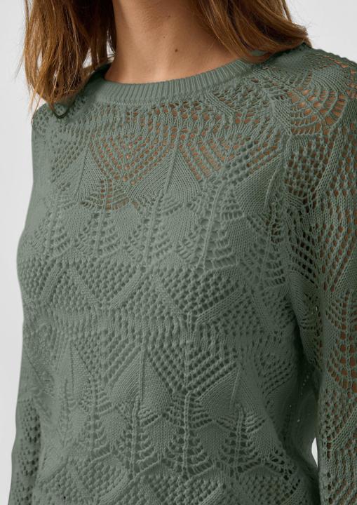 Produktbild s.Oliver Strickpullover Baumwollpullover mit Ajourmuster (XXL)