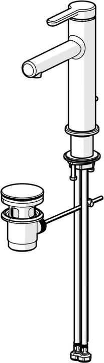 Actual product image Hansa HANSADESIGNO Style basin mixer, 125mm projection, with drain set, 51832293