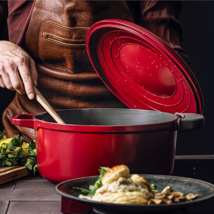 Produktbild Greenpan Featherweights Stoofpot met keramische antikleeflaag met deksel RED 22cm (Bräter + Schmortopf, Aluminium, 22 x 9.40 cm)