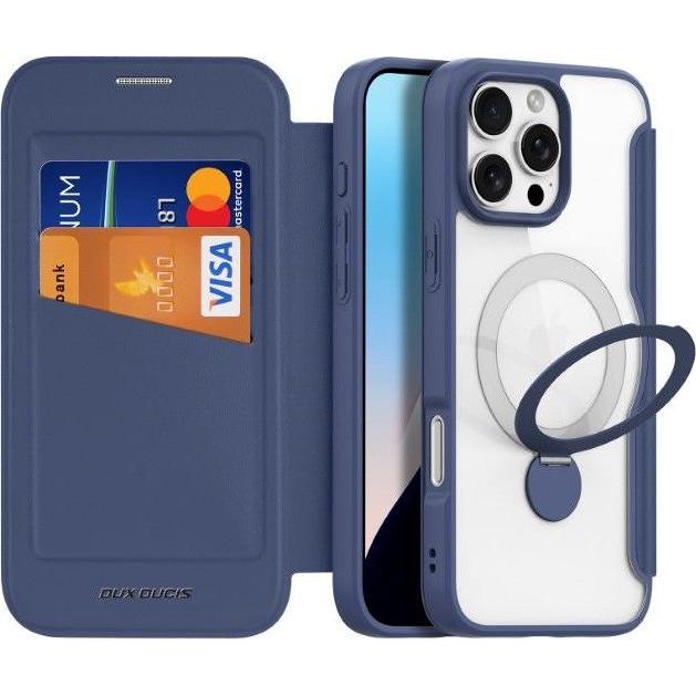 Thumbnail - Dux Ducis Skin X Pro 360° Ring Stand Series Lederhülle (Apple iPhone 16 Pro Max), Smartphone Hülle, Blau