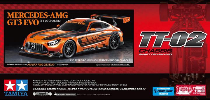 Produktbild Tamiya 1/10 Mercedes AMG GT3 EVO (TT-02) (Kit)
