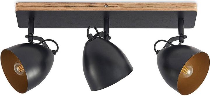 Produktbild Lindby Colton Decken-Strahler schwarz/gold 3-flg. (E14)