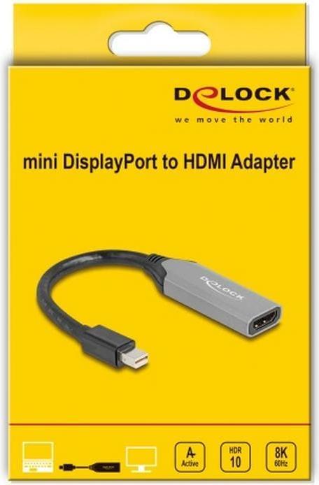 Actual product image Delock 64331 DisplayPort Adapter Mini DP 1.4 Stecker auf HDMI Buchse (HDMI, 15 cm)